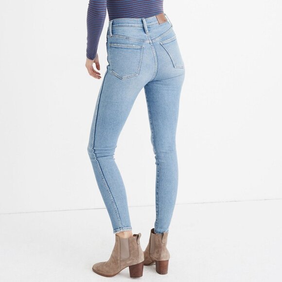 Madewell 10" High-Rise Skinny Jeans Hamden Wash Light Waisted Retro Denim Pant 8 - Picture 3 of 11